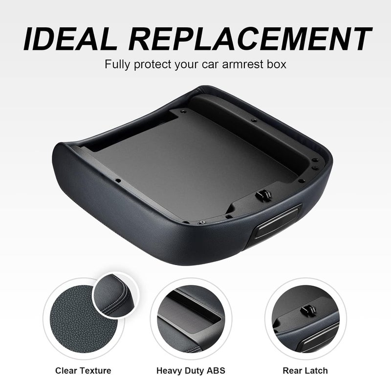 SPEEDWOW Center Console Lid Armrest Cover for Chevy Avalanche Silverado Tahoe GMC Yukon XL Sierra 2007 2008 2009 2010 2011 2012 2013 (Black)… - Image 5